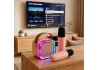 Karaoke set Bluetooth speaker microphone USB LED 6W pink 12