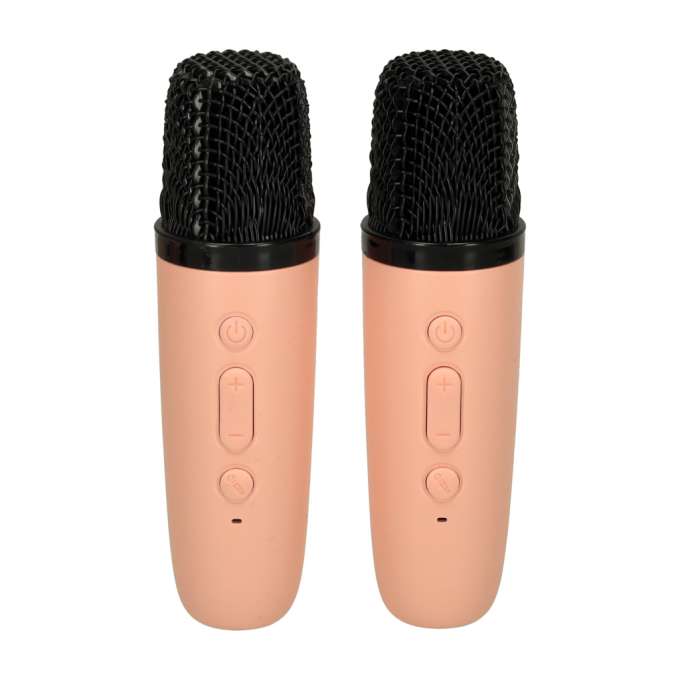 Karaoke speaker 2 microphones pink