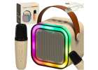 Karaoke speaker with microphone gold 1
