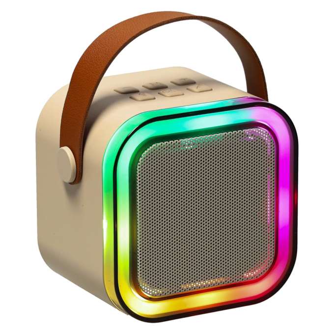 Karaoke speaker with microphone gold