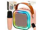 Karaoke speaker with microphone pink 1