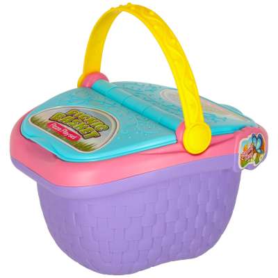 Picnic basket fast food pizza toy food