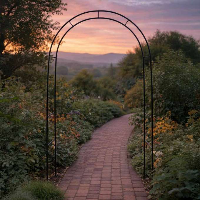 LUARO Garden pergola arch holder for roses flowers ivy creepers metal 240 x 140 cm