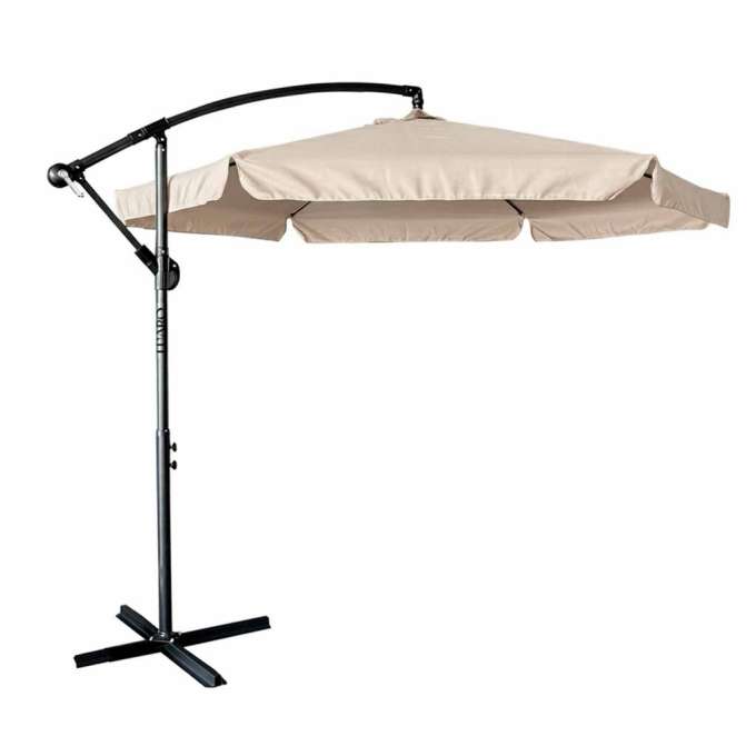 LUARO Garden umbrella large folding umbrella with boom 290cm beige