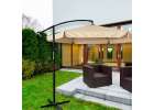 LUARO Garden umbrella large folding umbrella with boom 290cm beige 9