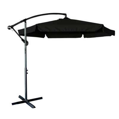 LUARO Garden umbrella large folding umbrella with boom 290cm black