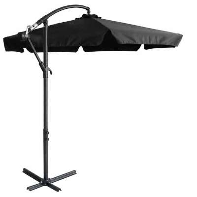 LUARO Garden umbrella large folding umbrella with boom 290cm black