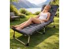 LUARO travel field bed folding business recliner 193 cm light grey 8