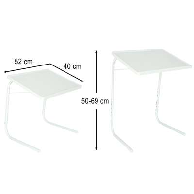 Laptop side table foldable 52x40cm white