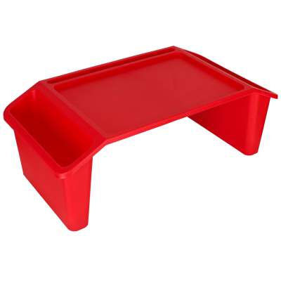 Laptop table with organiser red