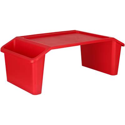 Laptop table with organiser red