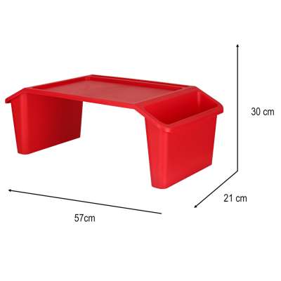 Laptop table with organiser red