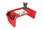 Laptop table with organizer travel car table for children with pockets breakfast stand portable stable red 8