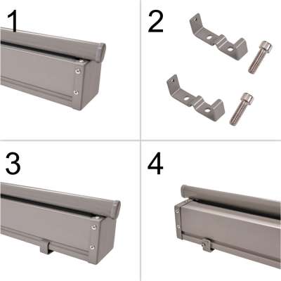 Lateral terrace awning retractable screen 180 grey