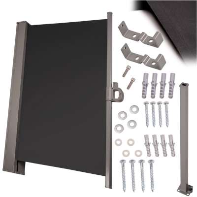 Lateral terrace awning retractable screen 180 grey