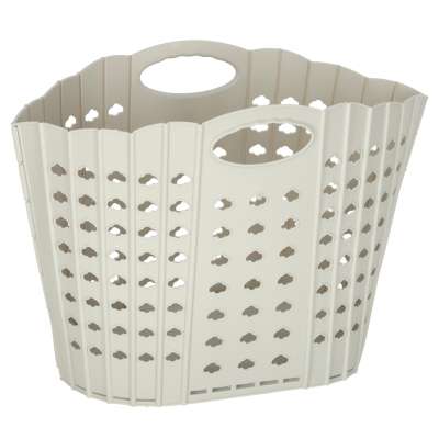 Laundry basket folding bathroom organiser grey