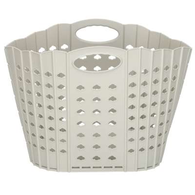 Laundry basket folding bathroom organiser grey