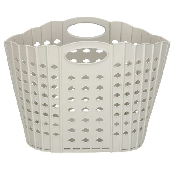 Laundry basket folding bathroom organiser grey