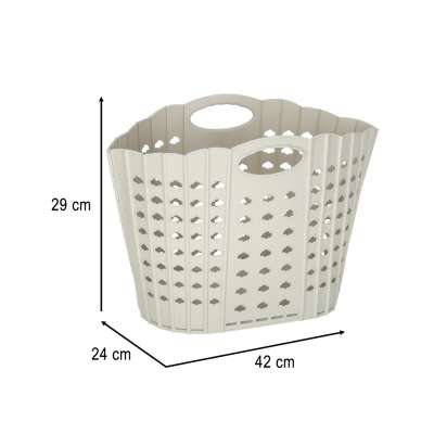 Laundry basket folding bathroom organiser grey