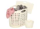 Laundry basket folding bathroom organiser white 1