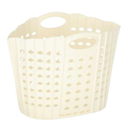 Laundry basket folding bathroom organiser white