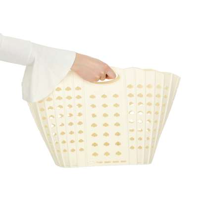 Laundry basket folding bathroom organiser white