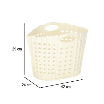 Laundry basket folding bathroom organiser white