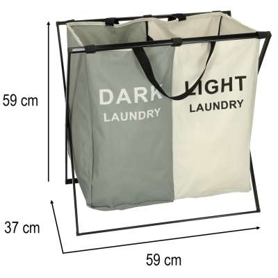 Laundry basket segregation organiser 2 compartments