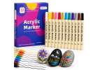 Markery akrylowe do tkanin kamieni pisaki flamastry mazaki wodoodporne DIY 12 szt. 1