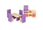 Mebelki do domku dla lalek drewniane fioletowe 2