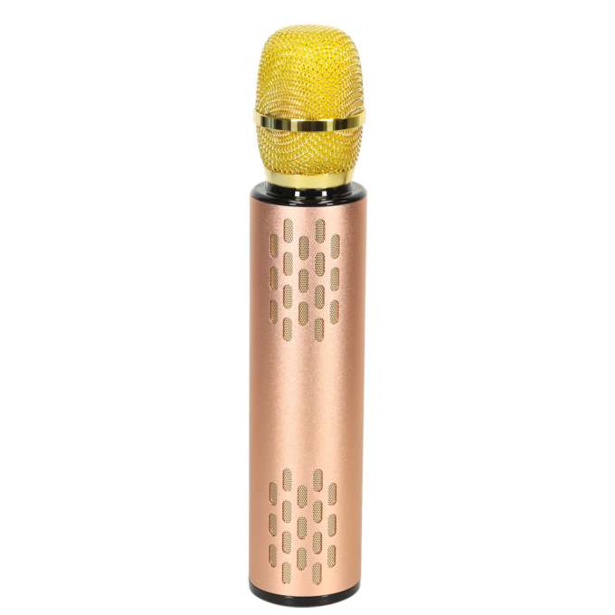 Mikrofon bezprzewodowy do karaoke Bluetooth złoty