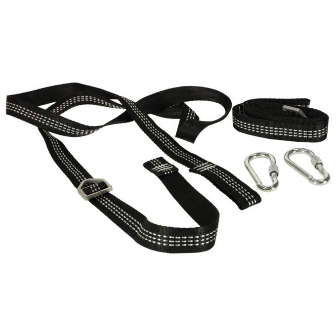 Mounting set for hammock swing strap + snap hook carabiner