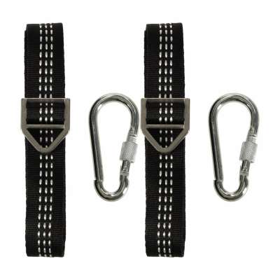 Mounting set for hammock swing strap + snap hook carabiner