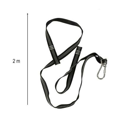 Mounting set for hammock swing strap + snap hook carabiner