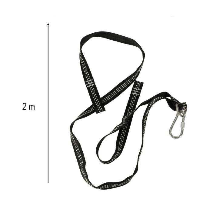 Mounting set for hammock swing strap + snap hook carabiner