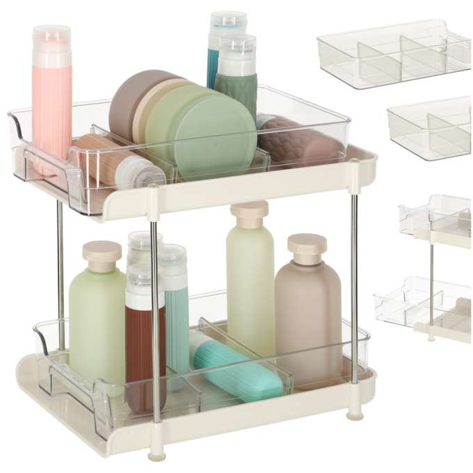 Multi-functional organiser for desk cabinet acrylic