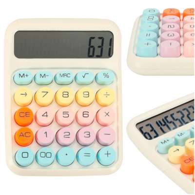 Office calculator large display round buttons