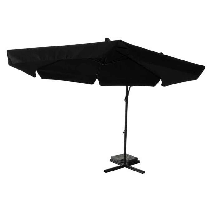 Parasol ogrodowy LUARO duży składany z wysięgnikiem 290cm czarny