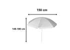 Parasol ogrodowy plażowy regulowany łamany składany UV 150cm szary 3
