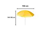 Parasol ogrodowy plażowy regulowany łamany składany UV 150cm żółty 3