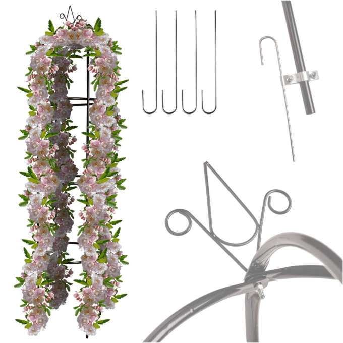 Pergola ogrodowa kolumnowa słup kolumna dzwon stojak na róże kwiaty pnące metalowa 195 cm