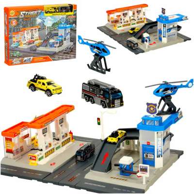 Petrol station police car park set 54el