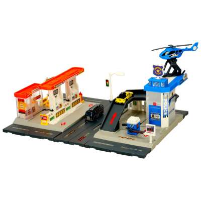 Petrol station police car park set 54el