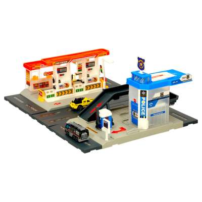 Petrol station police car park set 54el
