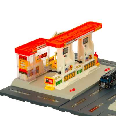 Petrol station police car park set 54el