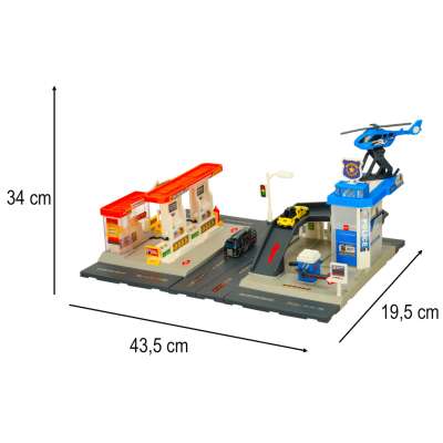 Petrol station police car park set 54el