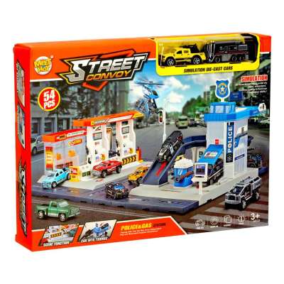 Petrol station police car park set 54el