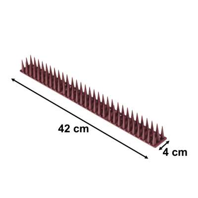Pigeon spikes bird rail deterrent plastic dense brown 8pcs 43 cm
