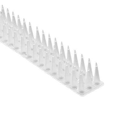 Pigeon spikes strip bird deterrent plastic dense white 8pcs 43 cm
