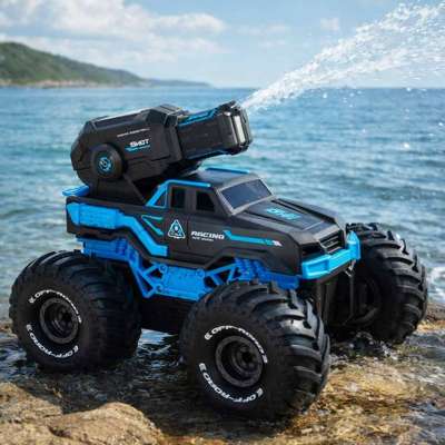 RC amphibious waterproof car controlled by hand gestures + 2 remote controls blue